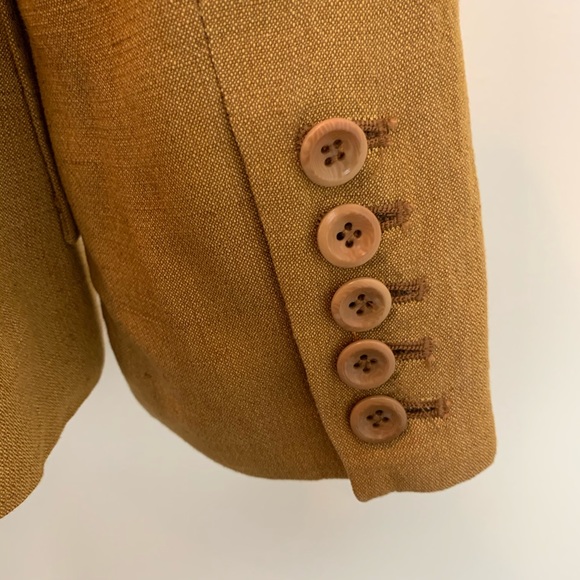 Valerie Stevens Gold Linen Jacket Size 6 - Picture 4 of 7